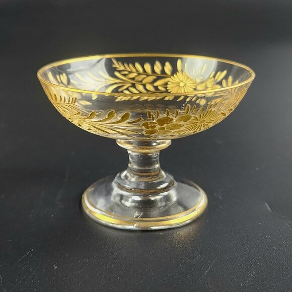 Antique - Moser Compote Dishes - 2.5" Diameter - Gold Encrusted Edges - Picture 7 of 7